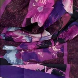 White House Black Market Floral Scarf in Purple and Pink